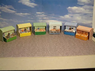 6 Market Stalls Self Assembly Card Kit       00  GAUGE     Add To Your Layout.. • £3