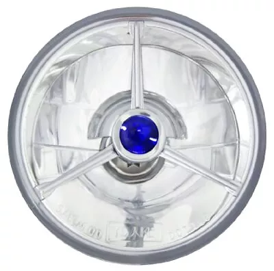 Adjure T40703 4-1/2  Wave Cut Blue Dot Tri-Bar Motorcycle Headlight With H4 Bulb • $34.56