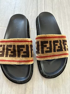 Fendi Velvet Slide Sandals • $100