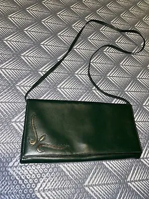 Vintage 70’s CLARKS Green 'Fashion Match' Shoulder Clutch Bag Handbag • £13.99