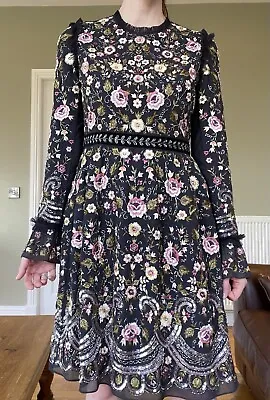 Needle And Thread Long Sleeved Embroidered Dress Worn Once Size 8 RRP £389 • £99