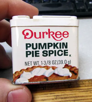 Vintage Durkee Pumpkin Pie Spice 1 3/8 Oz Spice Tin Empty Great Graphics • $19.99