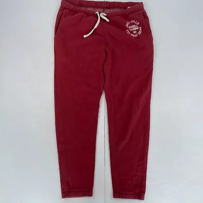 Jack Wills Joggers Large Red Slim Fit Mens Gym Tracksuit Pockets Sweatpant • £11.88