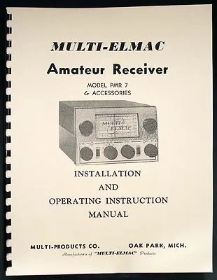 Multi-Elmac Elmac PMR-7 PMR7 Ameteur Radio Receiver Manual • $10.99