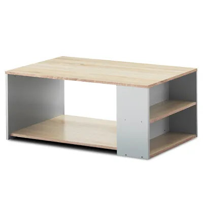 2-Tier Coffee Table Storage Shelf Signature Design Home Office Furniture Oak • $49.99