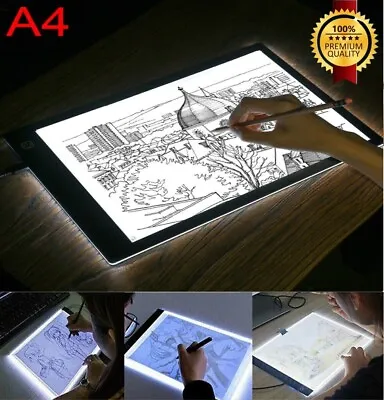 A4 LED Light Tracing Drawing Board Box Stencil Tattoo Copy Artist Craft Gift UK • £11.99