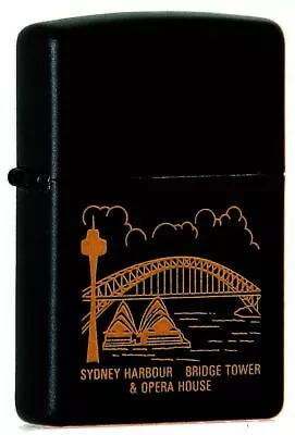 Zippo Windproof Lighter Sydney Harbour Black Matte BRAND NEW @ EBay Fishing Tack • $51.99