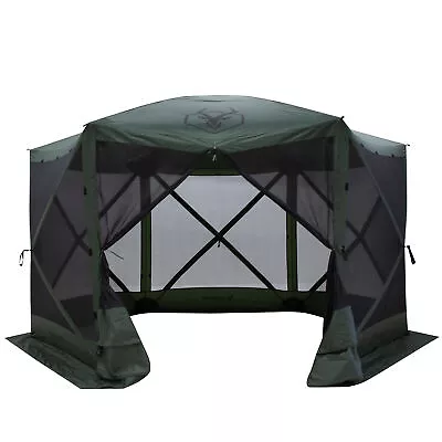 Gazelle Pop Up 8 Person Camping Gazebo Day Tent W/ Mesh Windows (Open Box) • $194.91