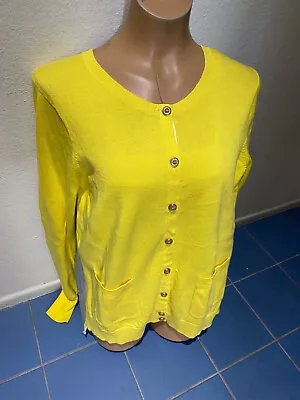 Cabi Love Carol Yellow Gray Belle Layered Cardigan Sweater - Women's Sz  L - NEW • $16.95