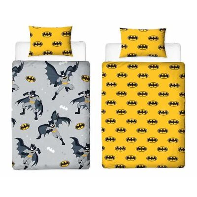 £16.99 • Buy Batman Logo Single Duvet Cover Set DC Comics Superhero Fans Reversible Bedding