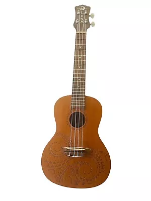 Luna Guitars Tattoo Concert Ukulele Mahogany Tunes Plays Beautifully Pristine • $75