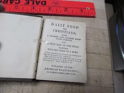 Antique  Daily Food For Christians Miniature Book   American Tract Society • $14.99