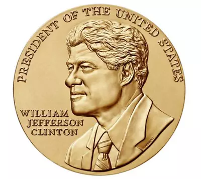 William J. Clinton U.S. Mint Presidential Series First Term Bronze Medal - 3 In • $129.99