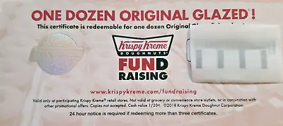 Krispy Kreme Certificates Lot Of 30 Certificates For Original Glazed Doughnuts • $150