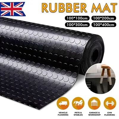 Penny Coin Rubber Flooring Matting For Garage Van Car Industrial Roll Mat • £38.49
