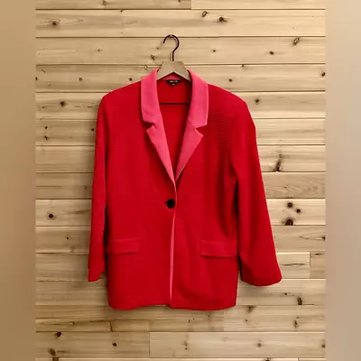 Misook Size Large Pink One Button Closure Blazer With Pockets • $48