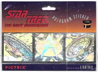 $11.99 • Buy Star Trek The Next Generation Federation 3 Hologram Sticker Sheet 1994 SEALED