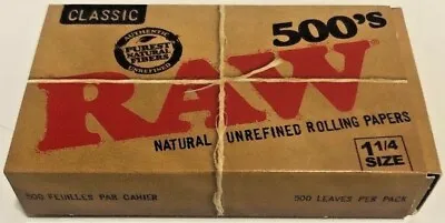 $9.95 • Buy Raw Classic Natural Unrefined 500 Pack Cigarette Rolling Papers**Free Shipping**
