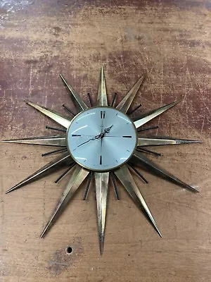 Retro Vintage Metamec Starburst / Sunburst Wall Clock - Unusual Spikes • £59.99