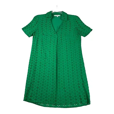 Preston York Dress Womens 8 Green Eyelet Shift St Patricks Day Mardi Gras Easter • $26.99