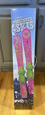 NEW ~ Lucky Bums Youth 70cm Beginner Skis PINK ~ Fit Most Boots • $42