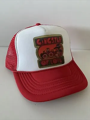 Gangster Of  Love Trucker Hat Adjustable Red Good Vibes Cap Beach Hat Unworn • $16.17