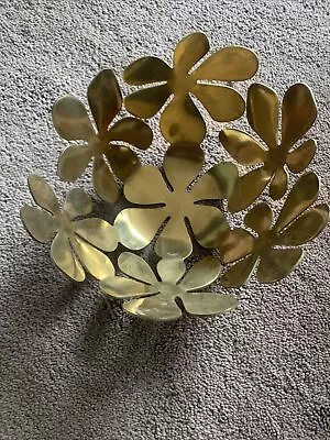 IKEA Stockholm Monika Mulder Fruit Bowl Gold Metal 90s • £7.99