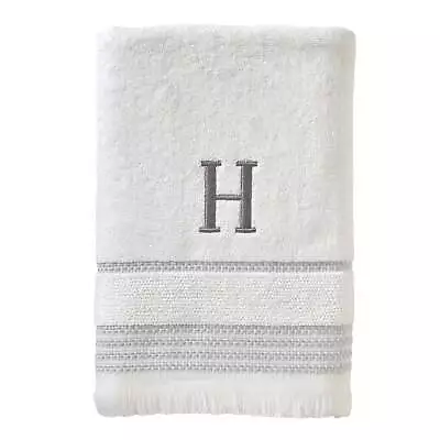 Casual Monogram Bath Towel  H  White • $21.66