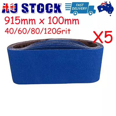 915 914mm X 100mm Sanding Belt Linishing Belts Metal Zirconia 40 60 80 120G 5pcs • $26.89