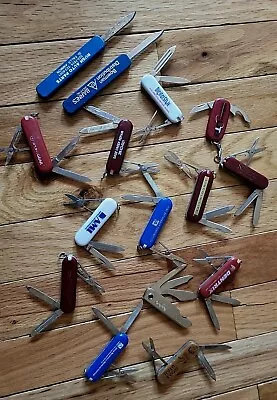 Vtg Mixed Lot Of 3 In 1 Advertising Army Pocket Knifes & Slide Out Lot Of 15 • $28