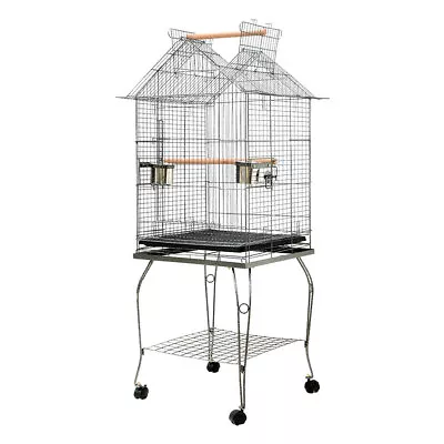 139cm Open Roof Bird Cage For Parrot Macaw Cockatiel Parakeet Conure With Stand • £55.95