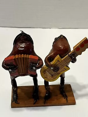 Vtg. Taxidermy Frogs Folk Musician Accordion Guitar Souvenir Oddity Stuffed Toad • $48