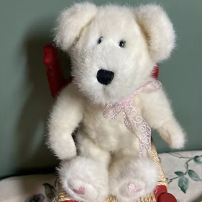 Vintage Boyds Bear Musical Teddy Bear Pink Hearts Stuffed Animal Valentines Day • $11.99