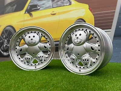 15  4X100 RONAL URS TEDDY BEAR Old School SILVER Wheels For VW HONDA JDM Rims • $1449