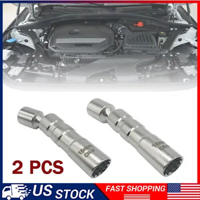 For BMW 12PT 14&16mm Thin Wall Magnetic Swivel 3/8  Spark Plug Socket Driver NEW • $11.99