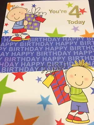 4 Year Old Boy Birthday Card. Has A Printing Defect. See Photo 3 • £0.99