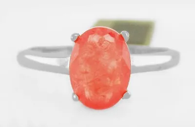 GENUINE 1.10 Cts PADPARADSCHA SAPPHIRE RING .925 SILVER - New With Tag • £75.89