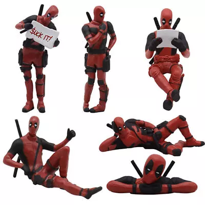 3PCS/Set Anime Deadpool Action Figures Model Toy Car Desk Ornament Decoration ☆ • $15.28