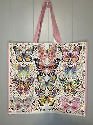 HomeGoods Large Shopping Tote Bag COLORFUL BUTTERFLIES Reusable Eco Friendly • $5.99