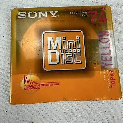 SONY Mini Disc 74 Min Blank Recordable MD New + Sealed Made Topaz Japan Yellow • $12.46