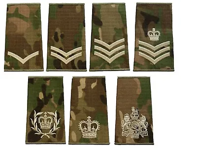 British Army Pattern MTP New Rank Slides 1 X Pair All Ranks Ivory Thread • £5.49