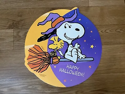 Vintage Snoopy Happy Halloween Hallmark Poster Wall Hanging Round • $18.95