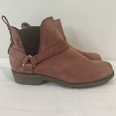 Teva De La Vina Dos Nubuck Leather Chelsea Ankle Boot In Redwood Women's 6 • $30