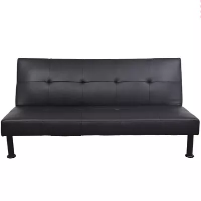 Modern Faux Leather Futon Couch Sofa Bed Futon Modern Sleeper Sofa US FREE SHIP • $199.99