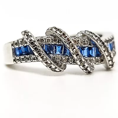 $34.39 • Buy Thin Blue Line Order And Chaos Sterling Silver Rhodium Plated CZ Ring Size 7