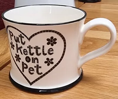 £9.99 • Buy Moorland Pottery Geordie Ware Mug  PUT KETTLE ON PET  Handmade For Geordies!