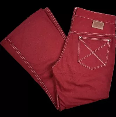 Vintage Toughskins Sears Denim Jeans 32” Waist Red Flare • $59.99