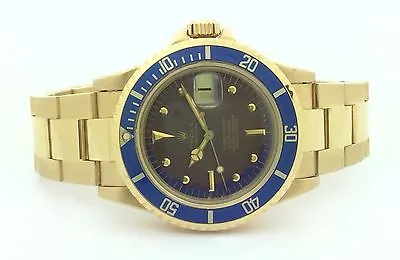 Rare Mens Rolex Submariner  #1680 Vintage 18K Yellow Gold Tropical Coffee Watch • $110000