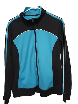 Women's Made For Life Athletic Lightweight Jacket Sz L Blue + Black W Full Zip • $8.99
