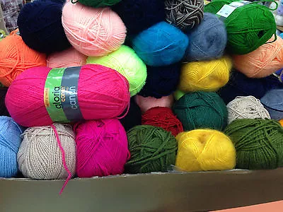 18 ODD BALLS Wool / Yarn Job Lot DK AranChunkyFancyCords Etc Clearance Lot Sale • £21